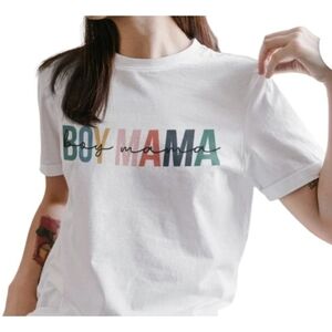 Boy Mama Short Sleeve Graphic Tee Off White Size XL